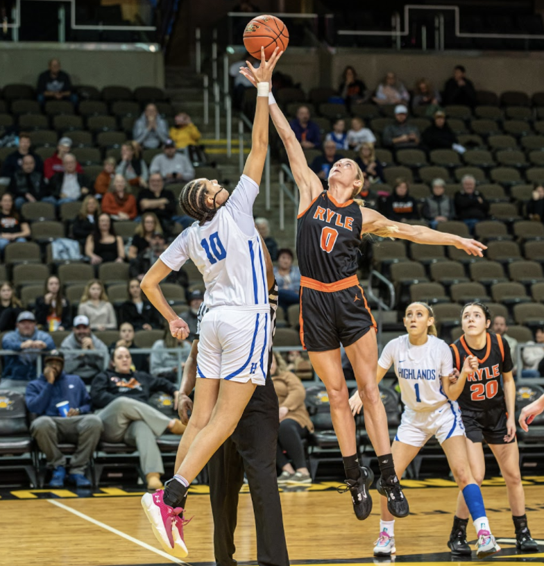 On January 26 of 2023, Marissa Green(12) was captured hitting the ball away from the Ryle player during their game at NKU.
